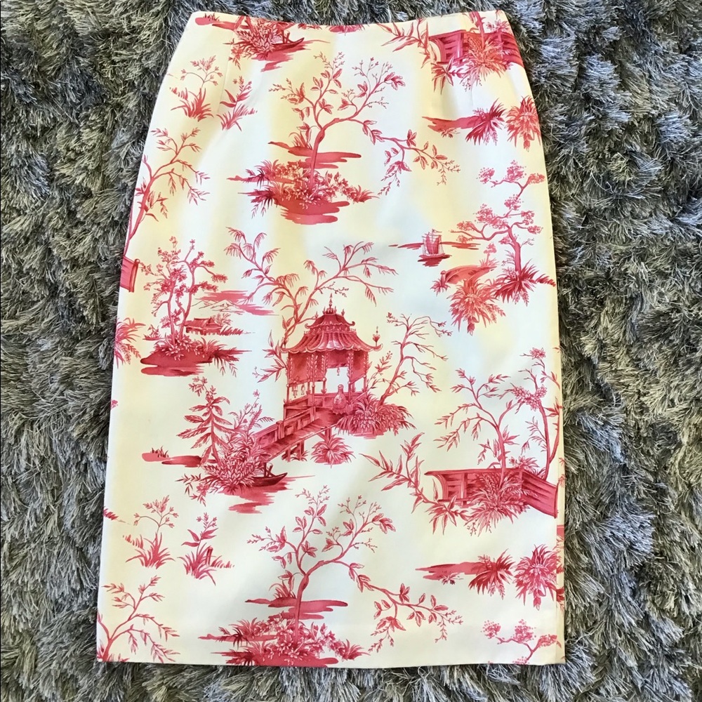 GORGEOUS TOILE PENCIL SKIRT silk blend
